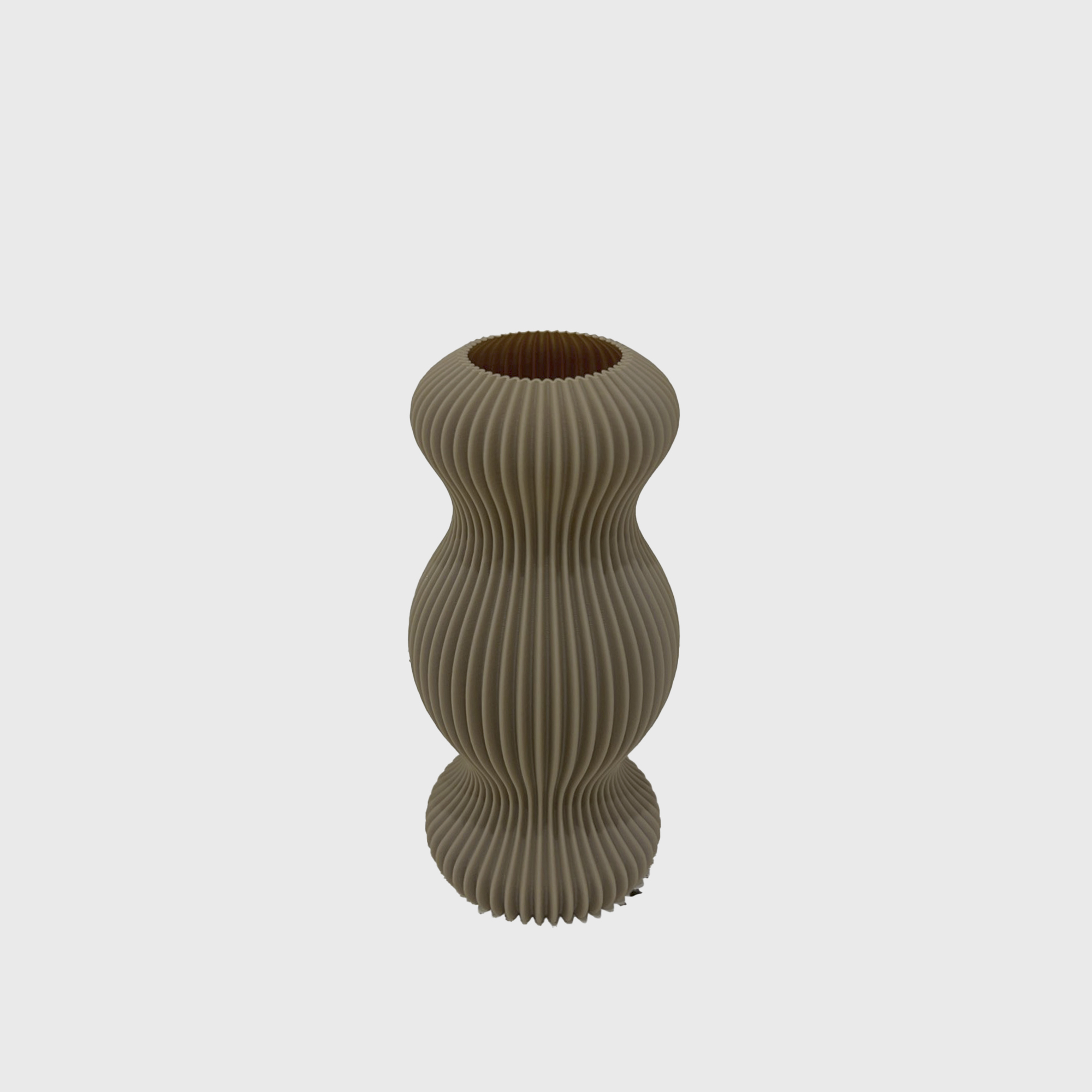 beige art flower vase short