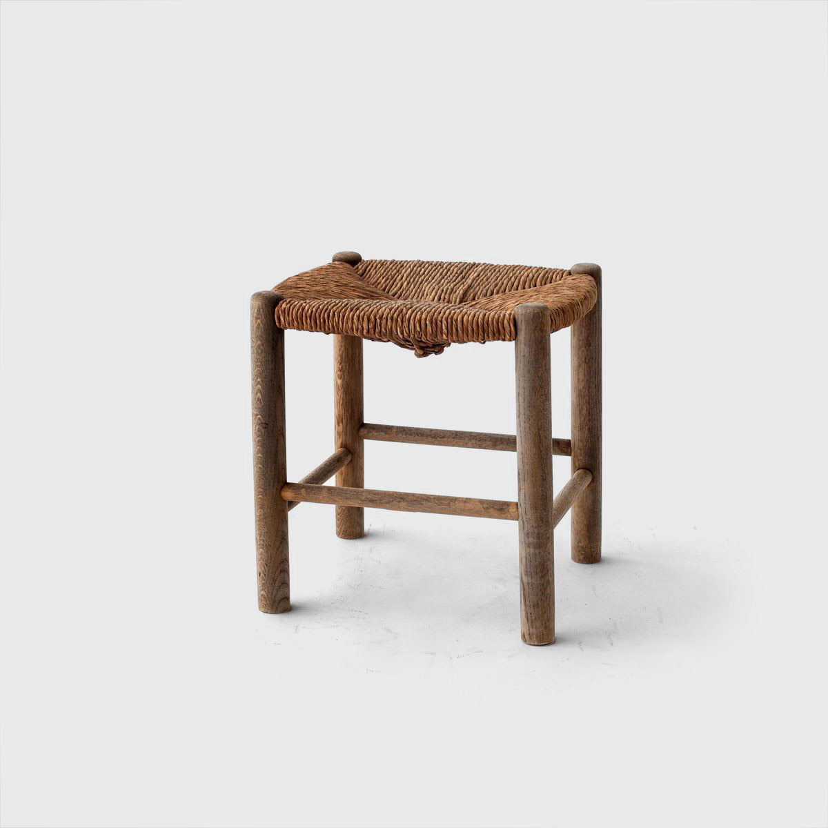 antique rush stool