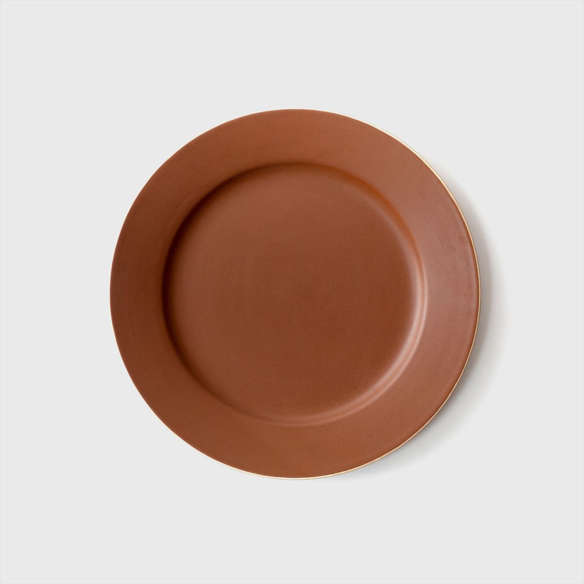 brown round plate