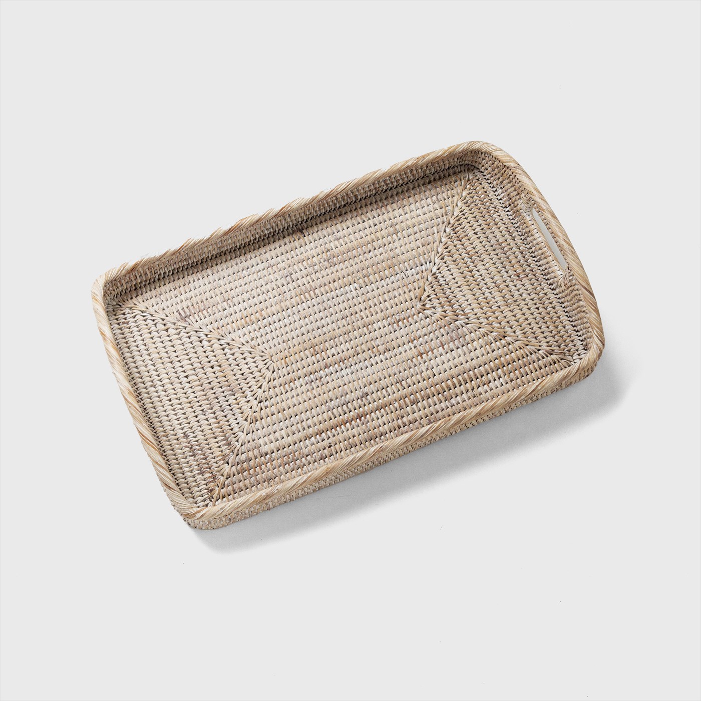 rattan square tray