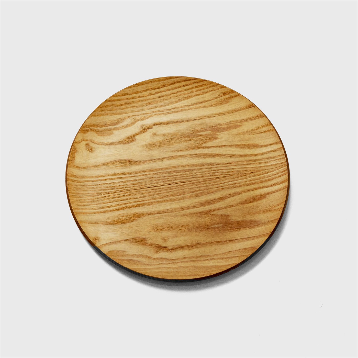 beige wood round tray