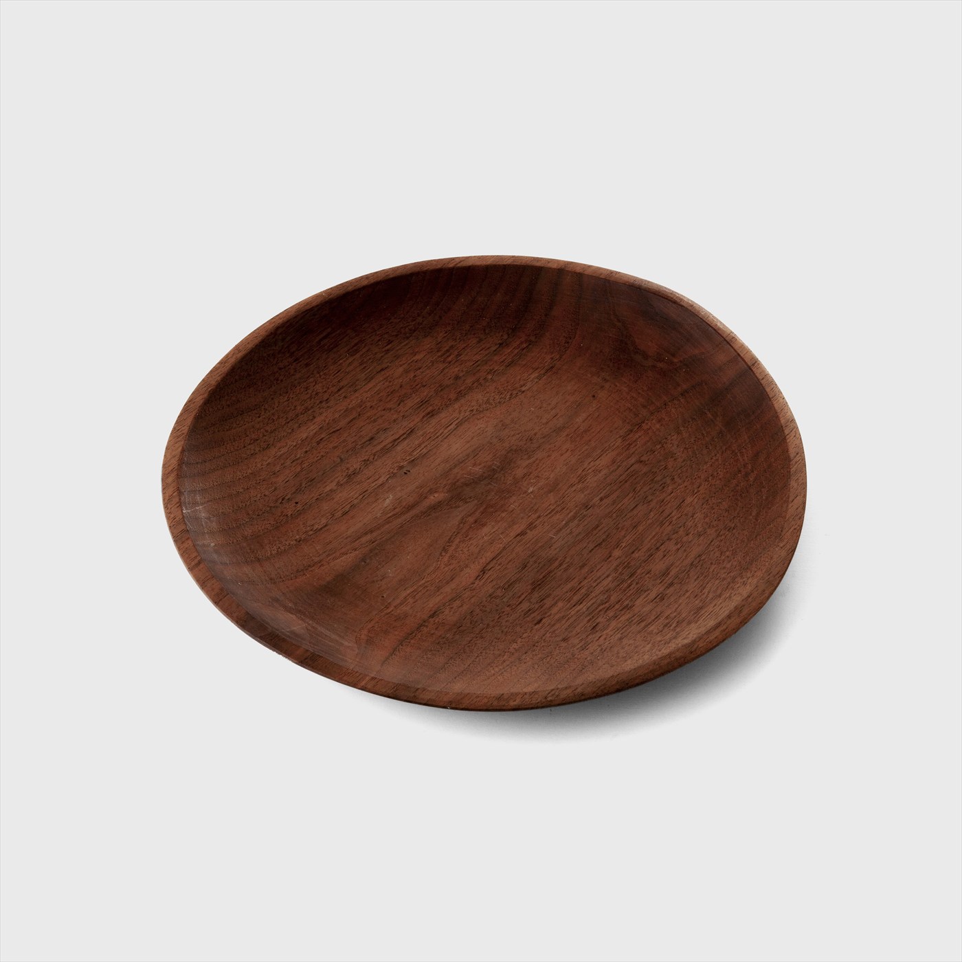 brown wood round tray