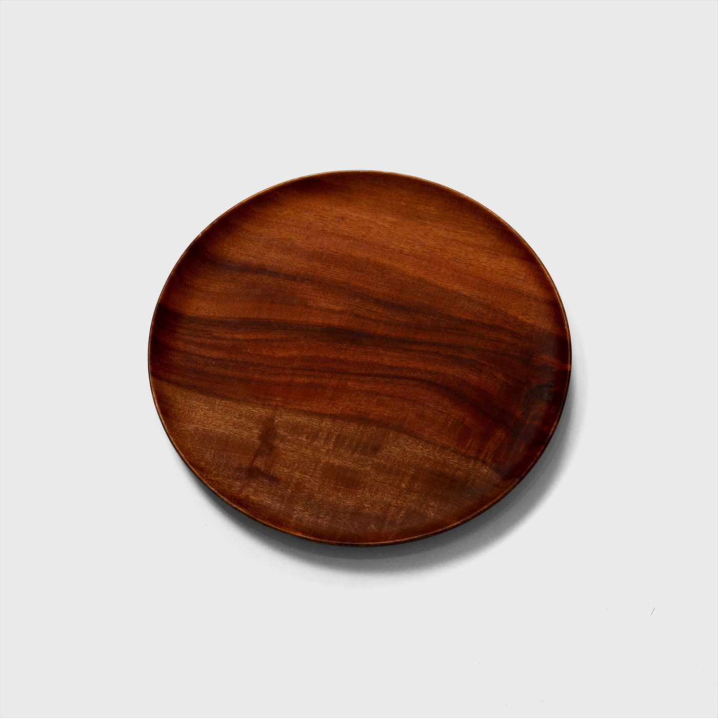 brown wood round tray