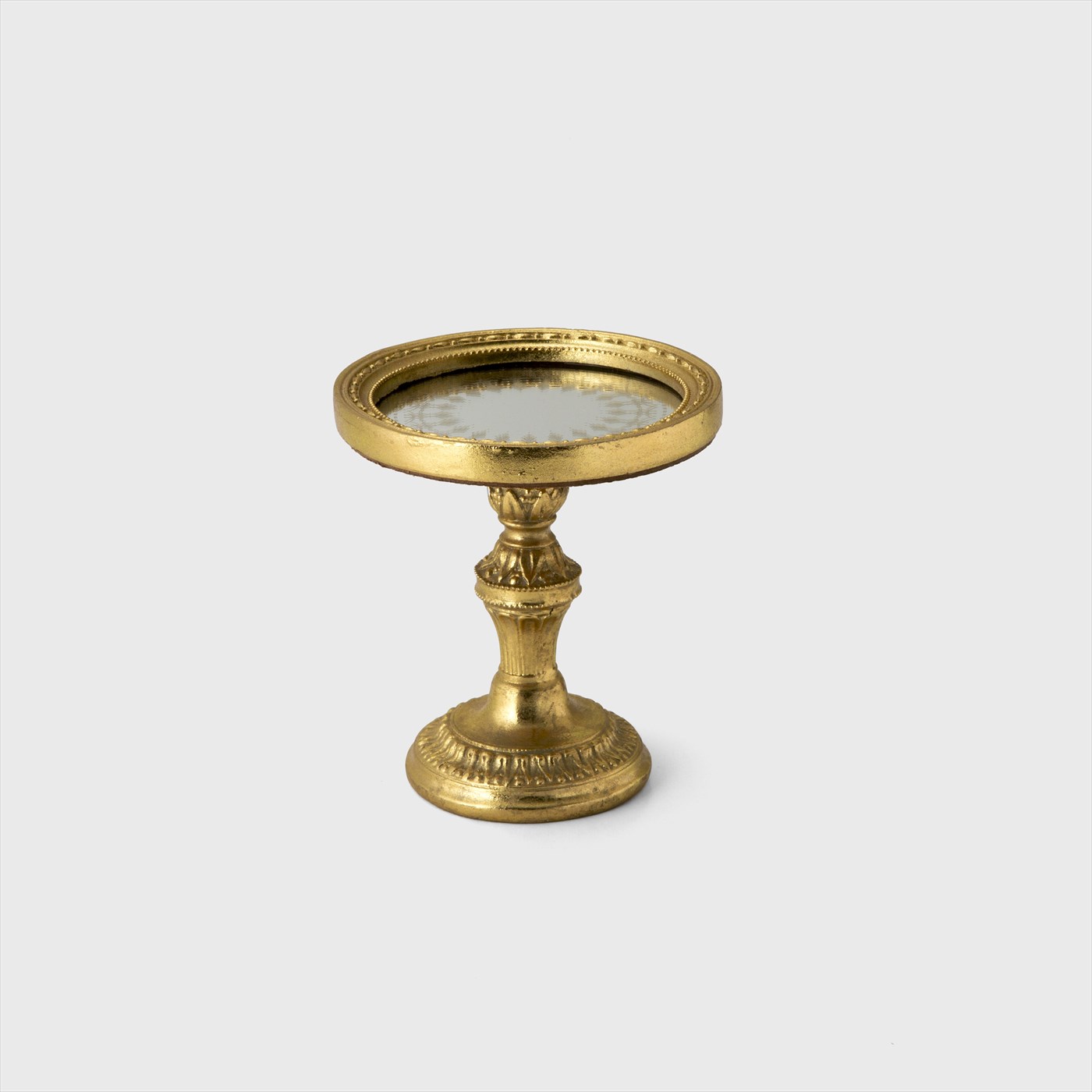 gold mirror tray stand