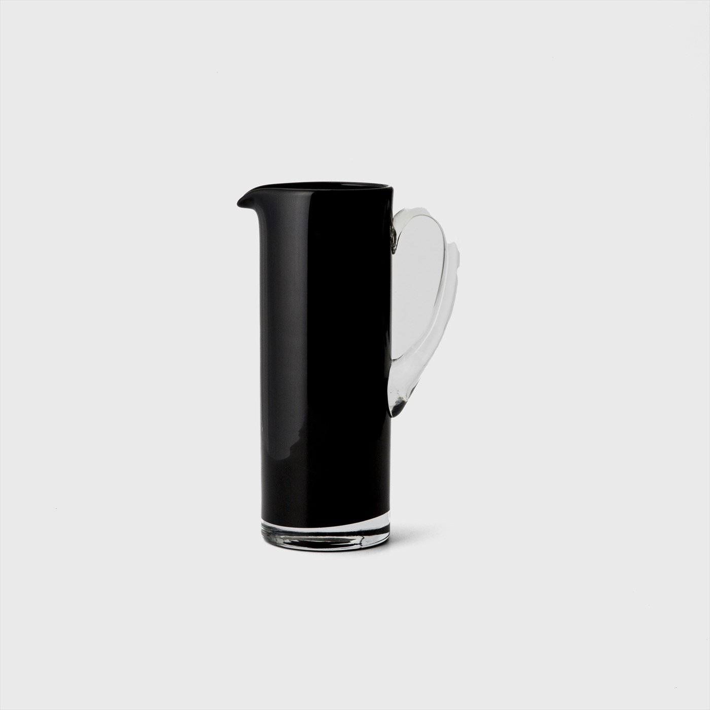 black glass pitcher