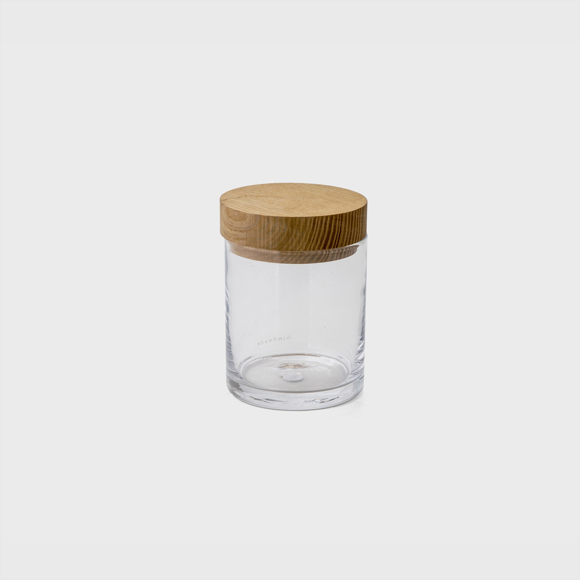 glass tall canisterwith wood lid