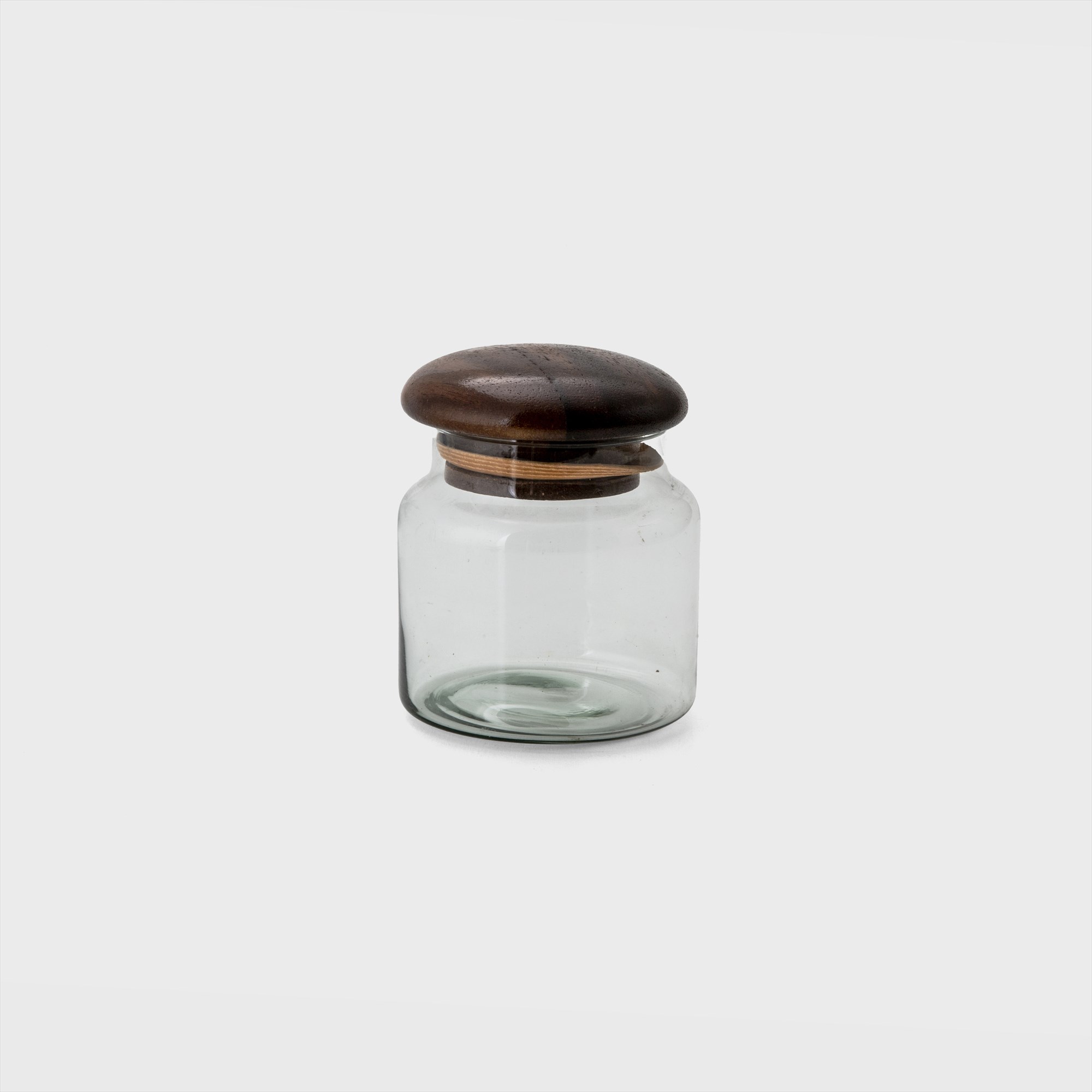 glass tall canister
with wood lid