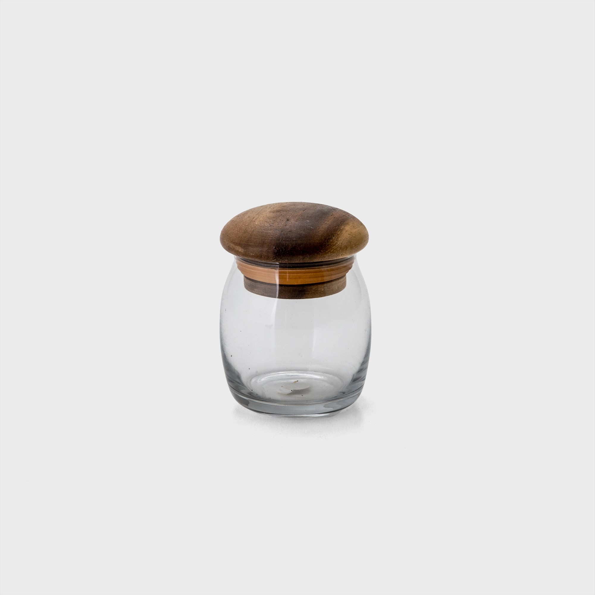 glass tall canister
with wood lid