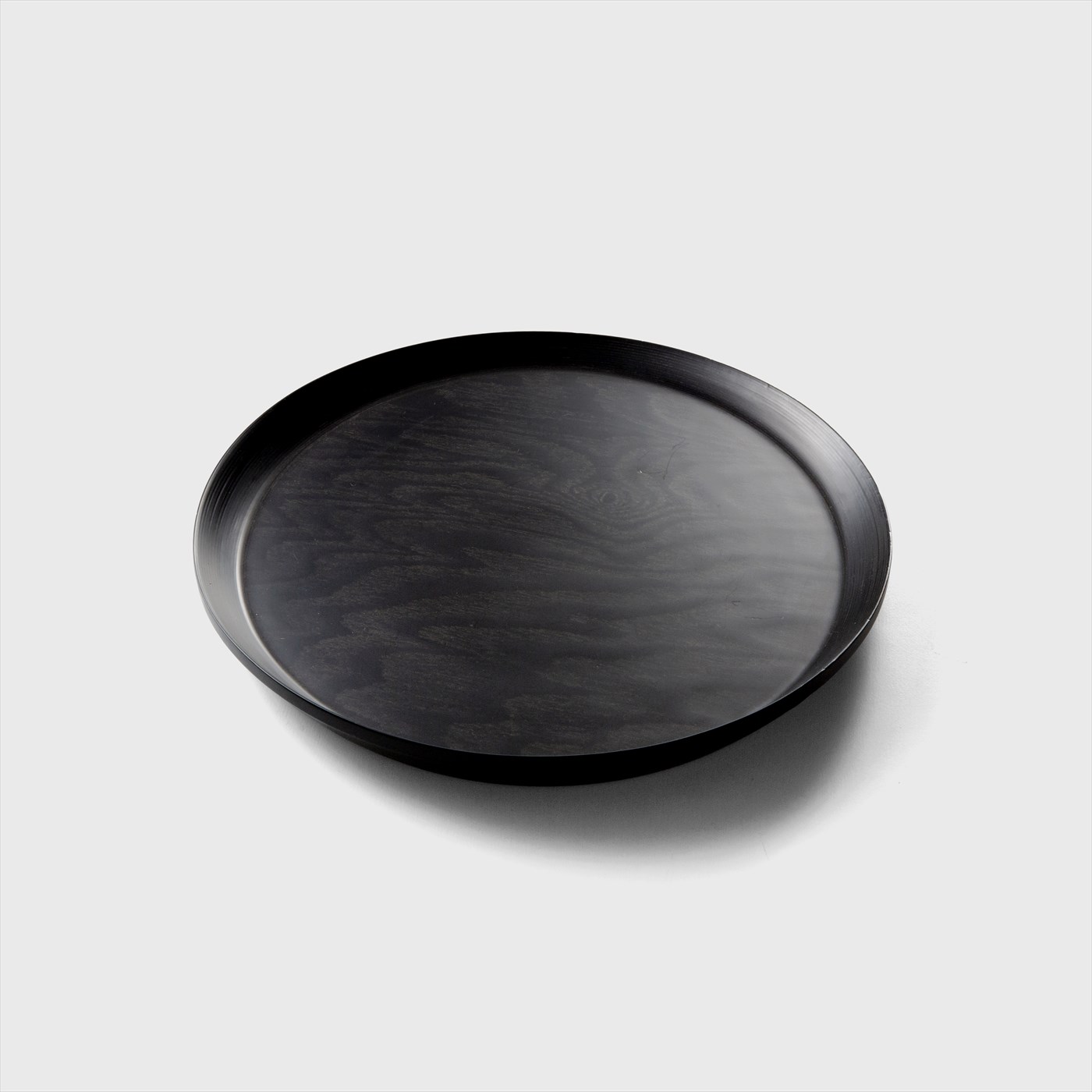 black wood round tray