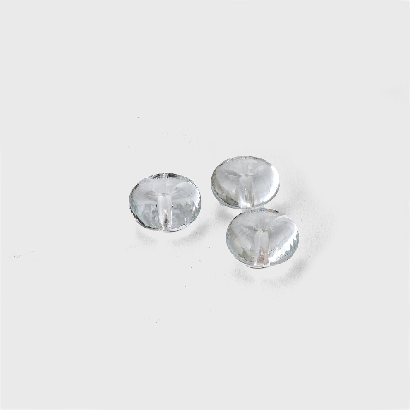 clear glass donut object set