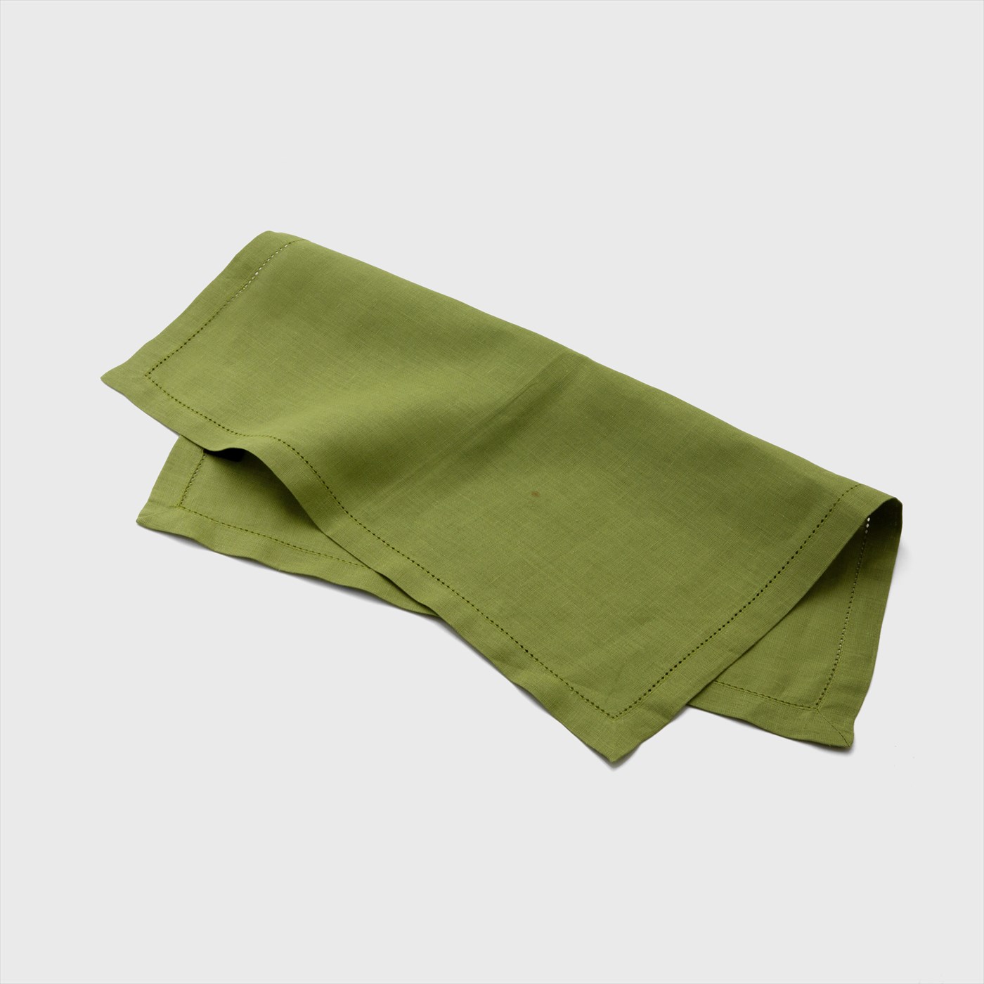 green
hem stitch cloth