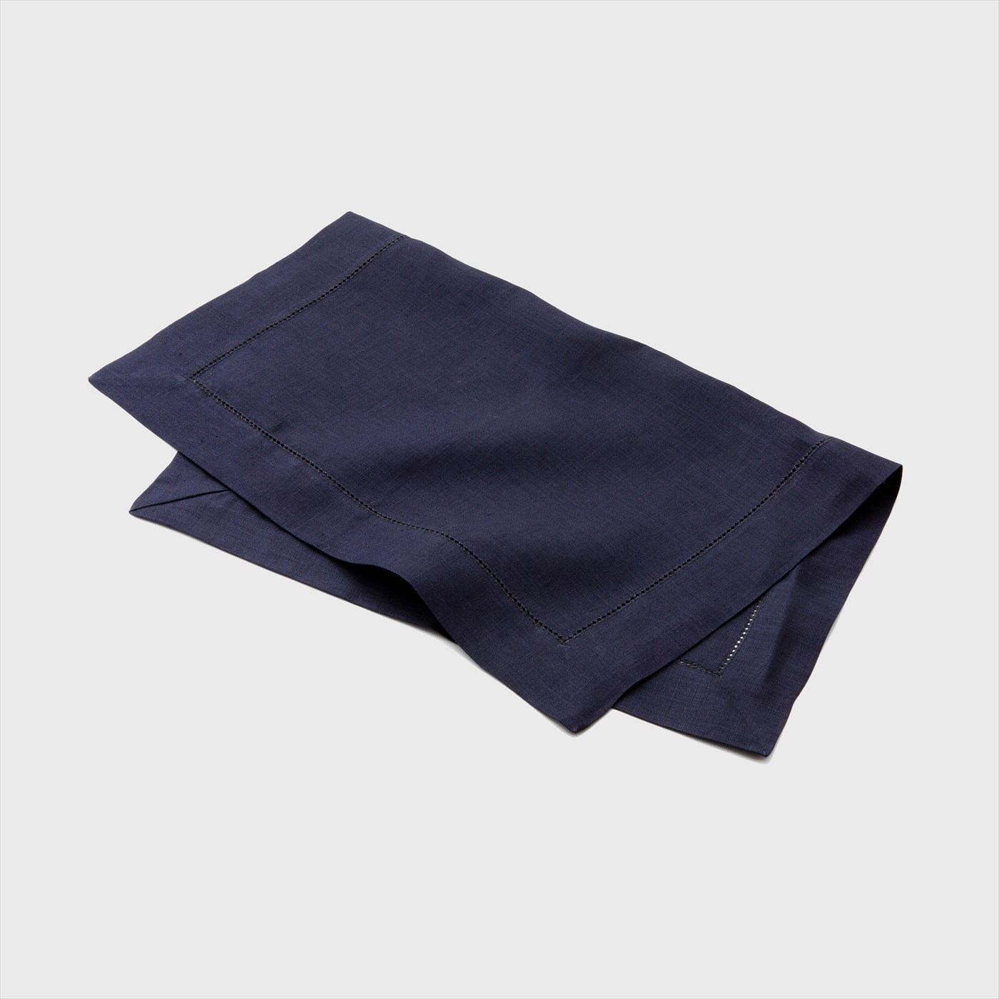 navy hem stitch cloth