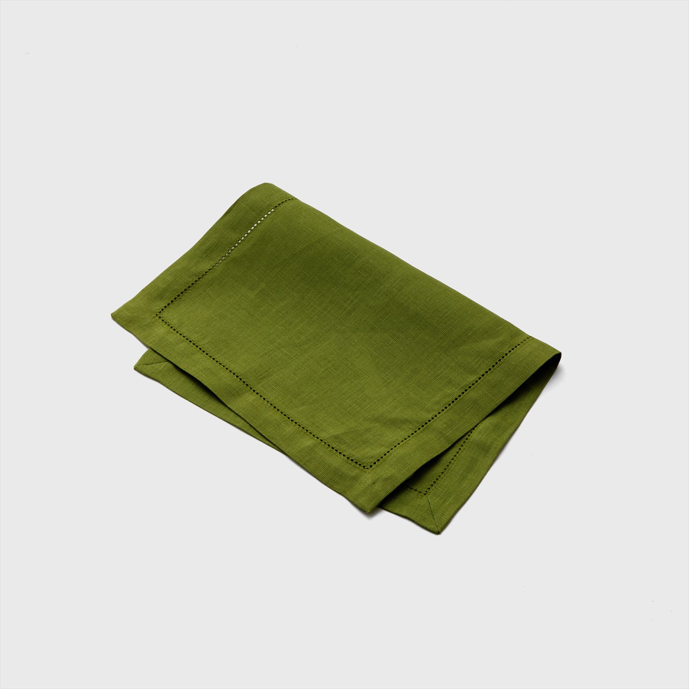 green hem stitch cloth