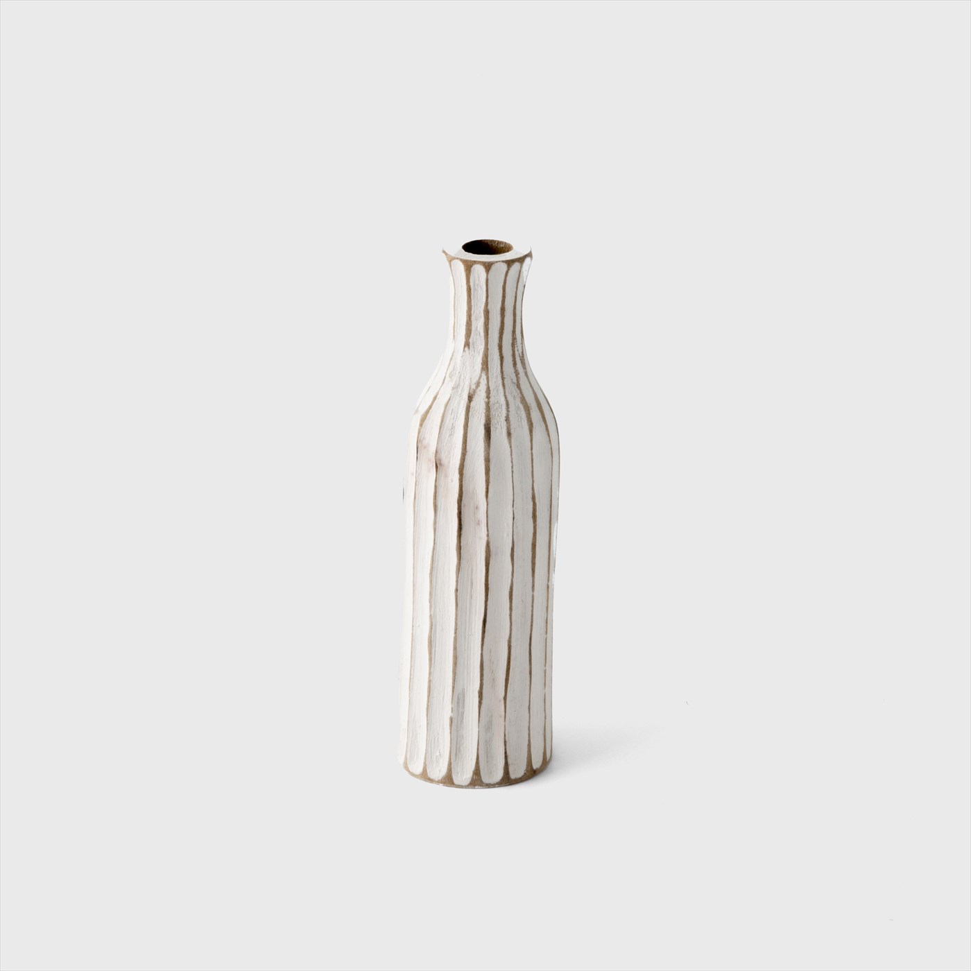 white wood flower vase (M)