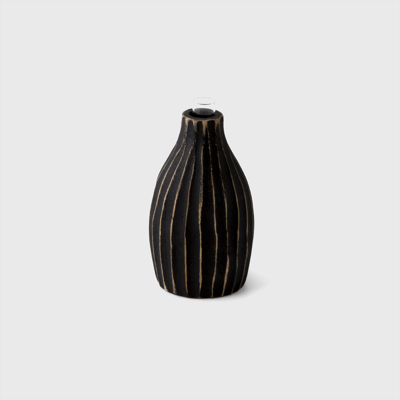 black wood flower vase (S)