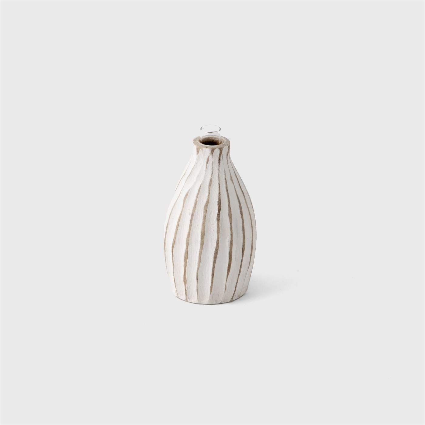 white wood flower vase (S)