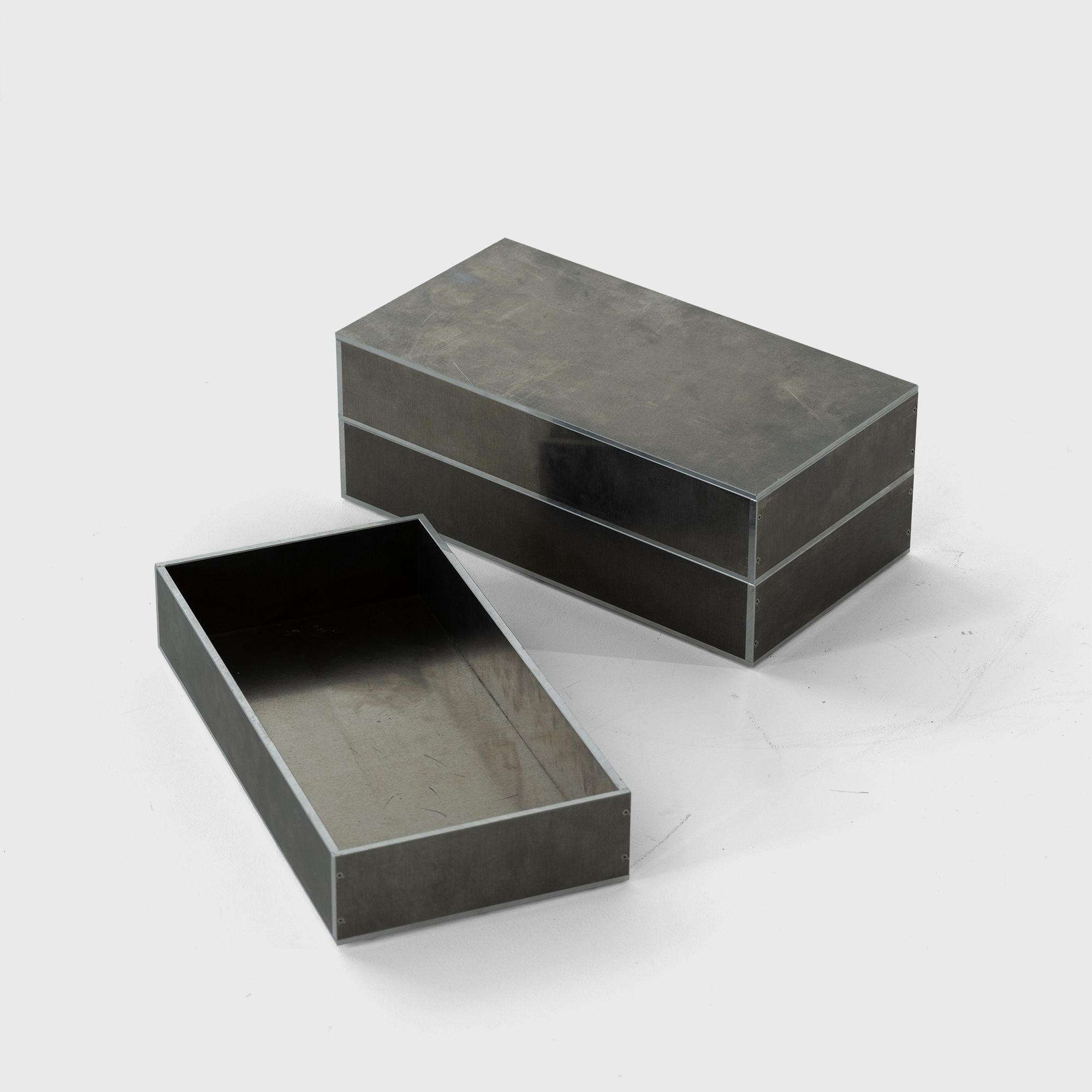 silver stackable box
(3set)